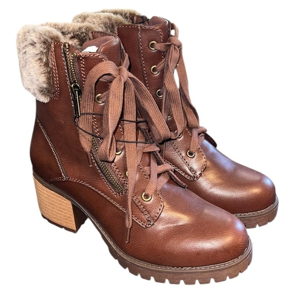 Mia Faux Fur-Lined Heeled Boots – Size 9 - Picture 10 of 10